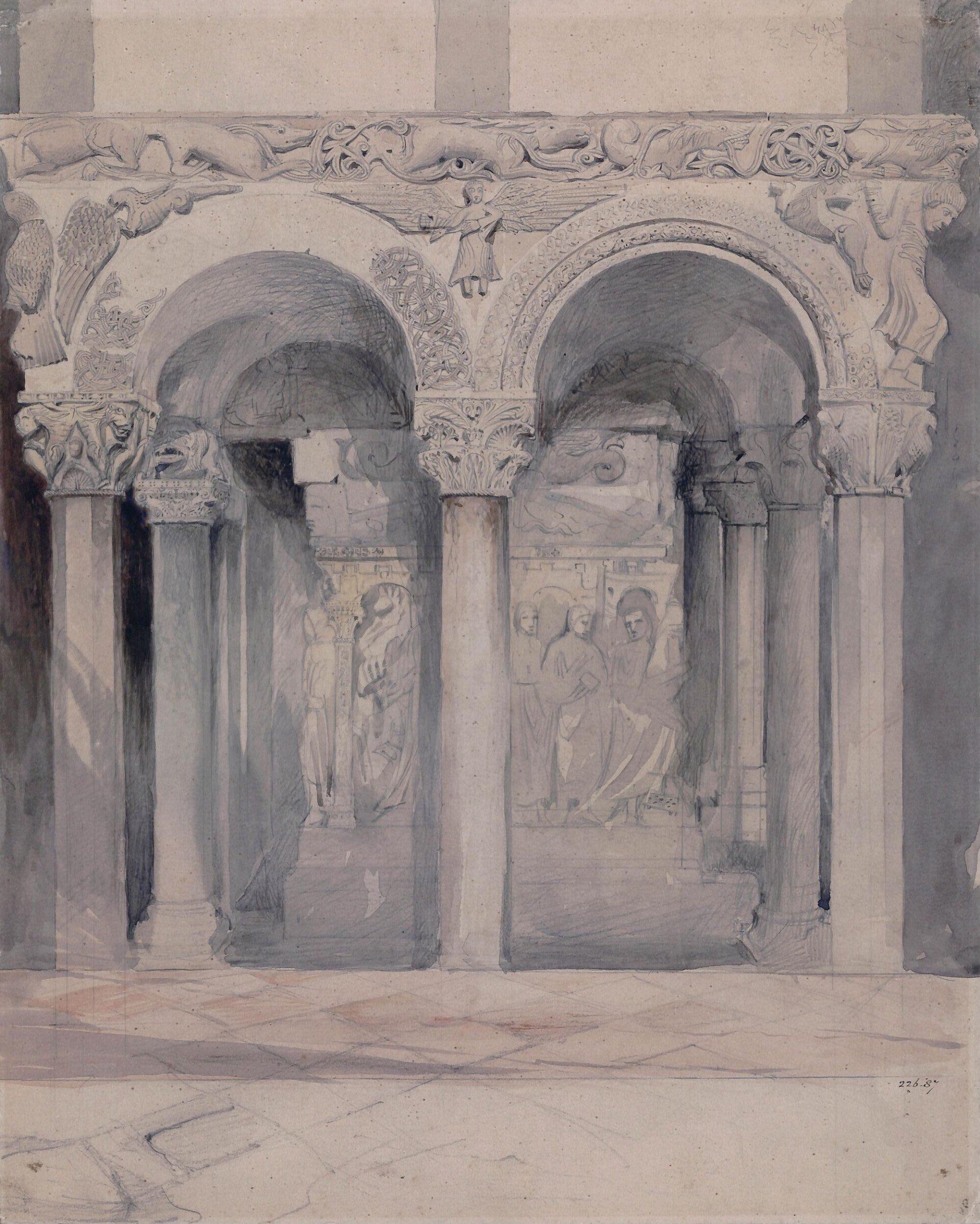 End View of the Pulpit in the church of San Ambrogio, Milan., John Ruskin, 19th Century