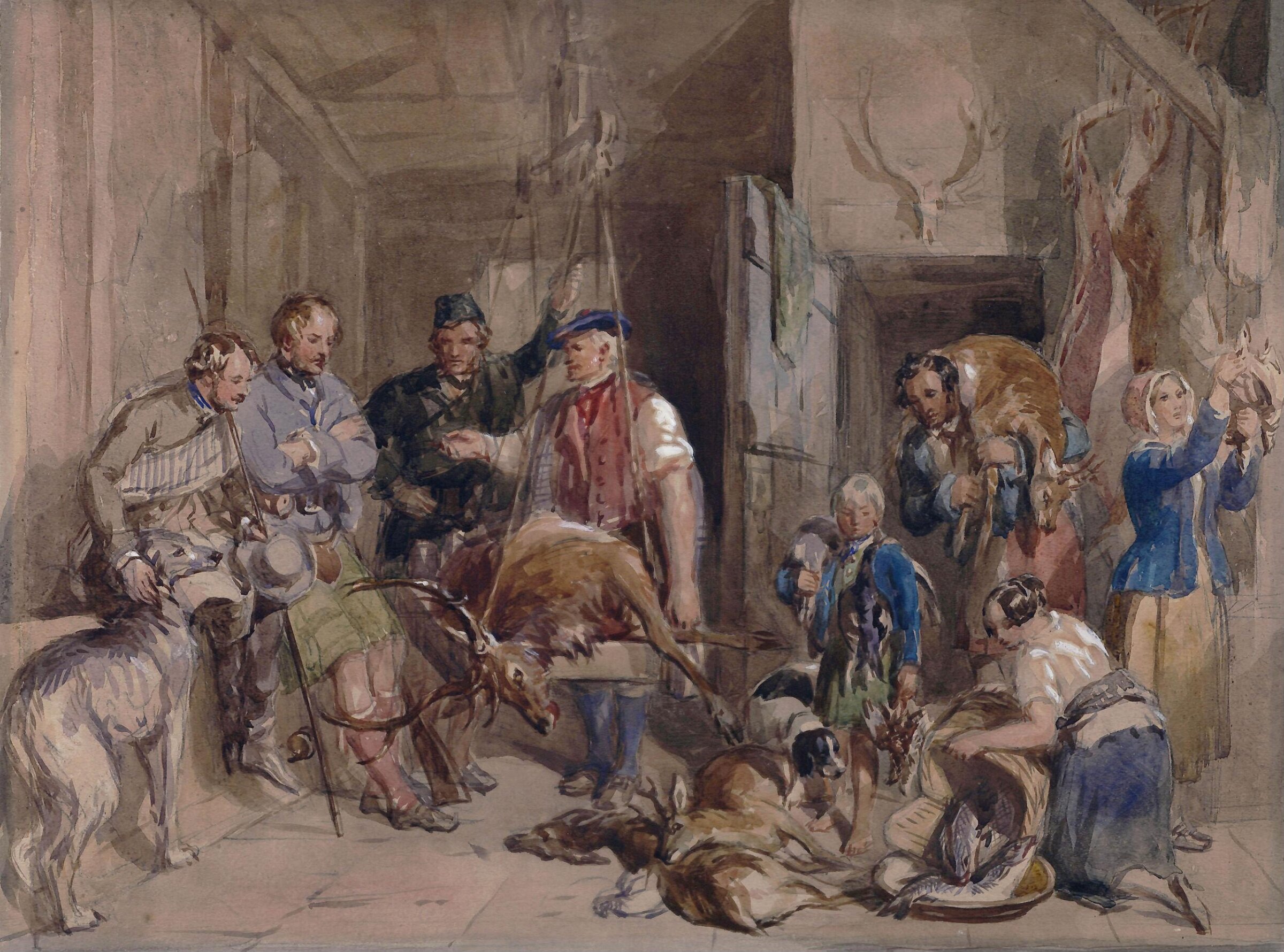 Study for Weighing the Deer, John Frederick Tayler, mid 19th Century