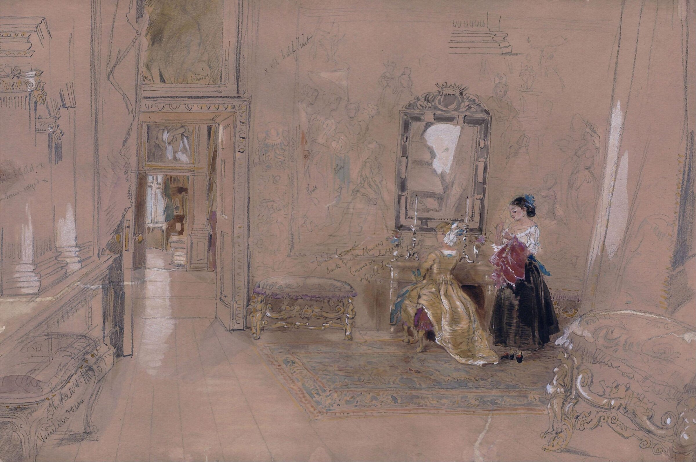 The Venetian Ambassador's Room at Knole, Kent, James Holland, 1841