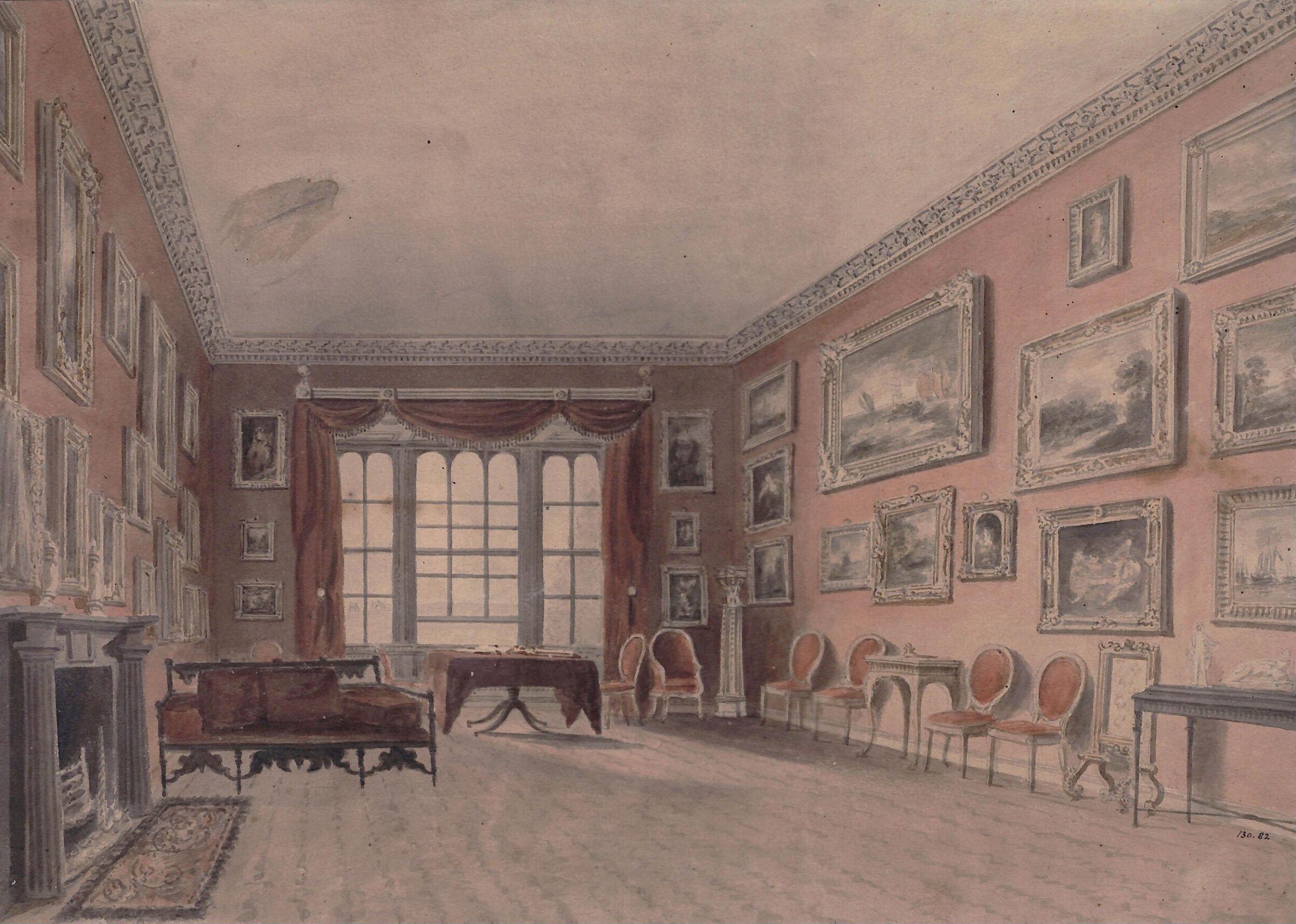 The Gallery at the Browsholme, near Clitheroe, John Chessell Buckler, 1809
