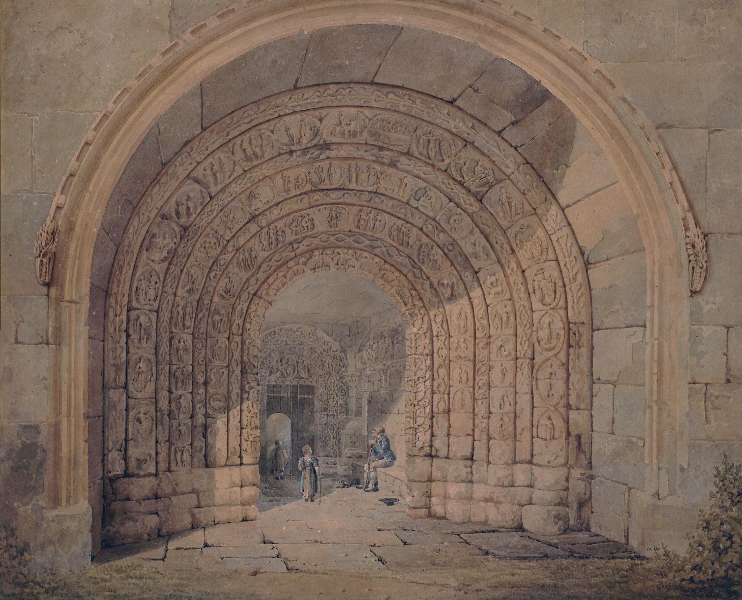 The South Doorway of Malmesbury Abbey Church, Frederick Mackenzie, ca. 1805-1854