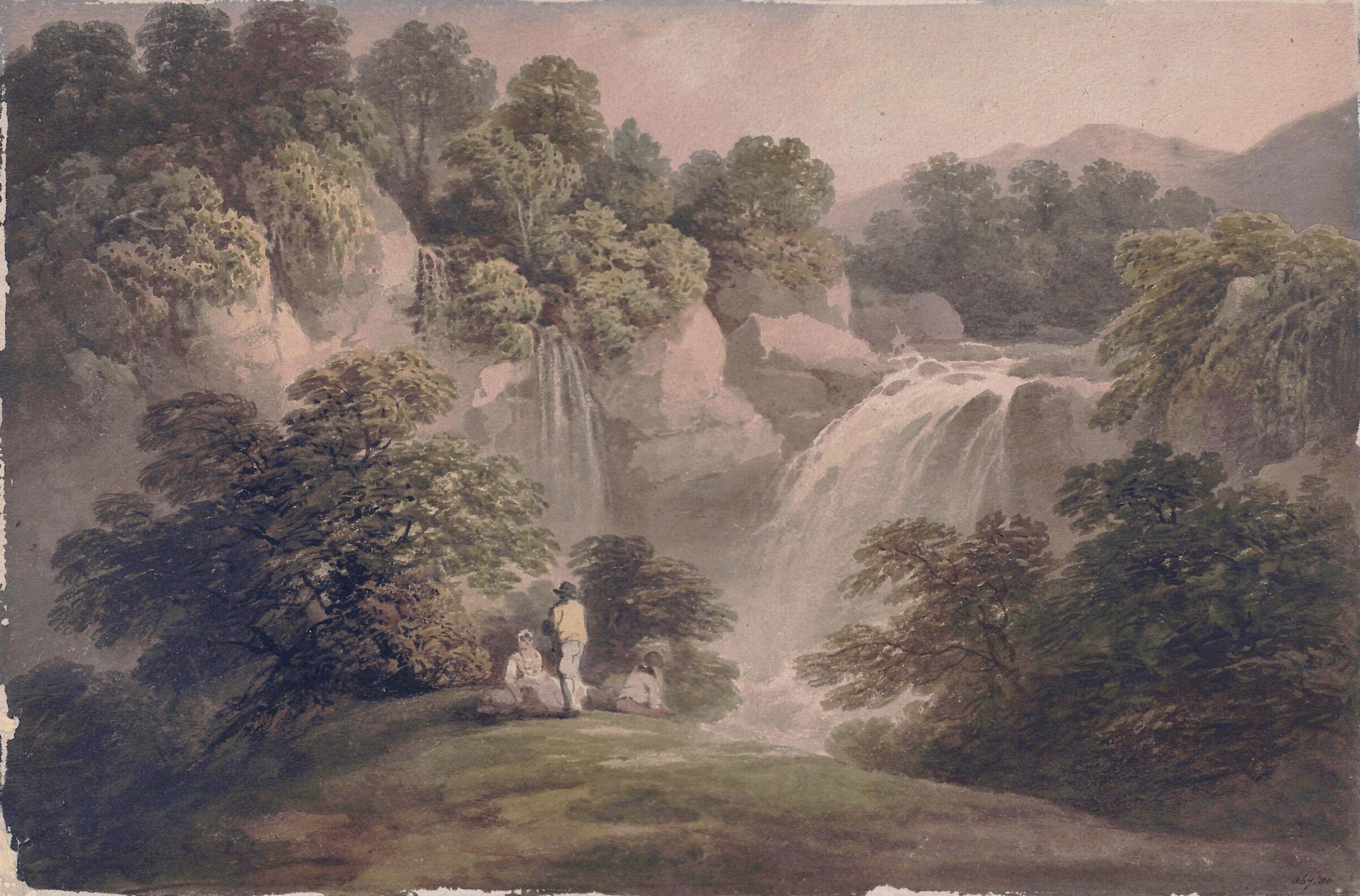 Cascade near Gayle, Wensleydale, Francis Nicholson, ca. 1775-1835
