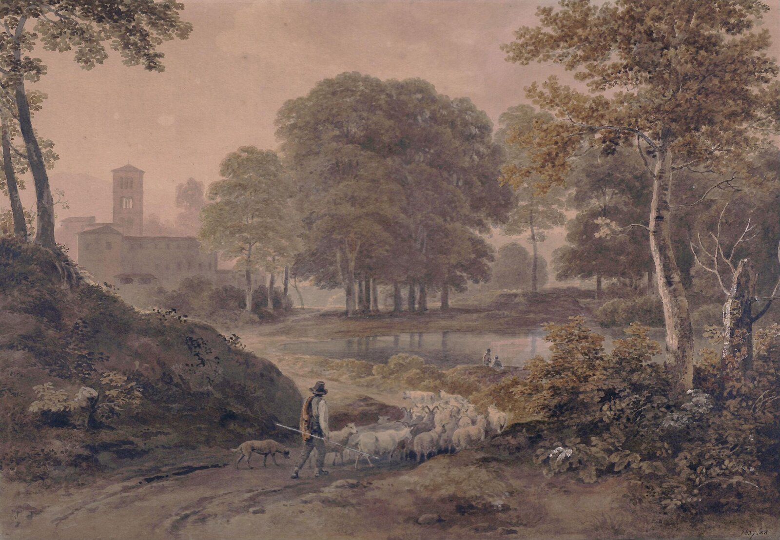 Landscape composition, Reinagle, early 19th century