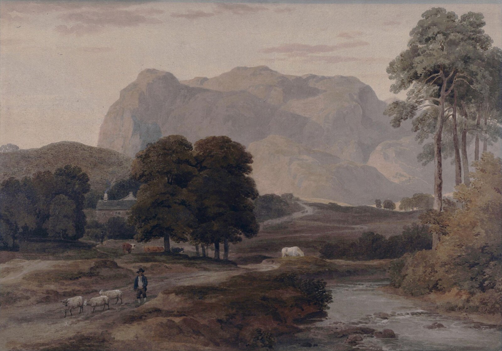 Landscape with Mountains, Ramsay Richard Reinagle, ca. 1800-60