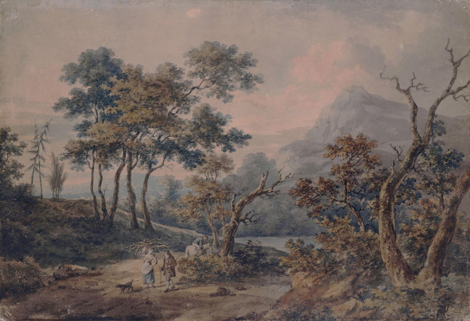 Mountainous Landscape with Figures, Serres, ca. late 18th century