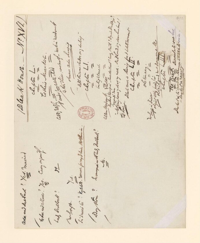 Original manuscript of Bleak House and the East Wind, by Charles Dickens, vol. 7