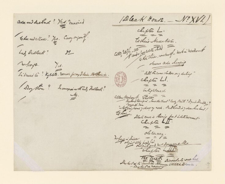 Original manuscript of Bleak House and the East Wind, by Charles Dickens, vol. 7 top image