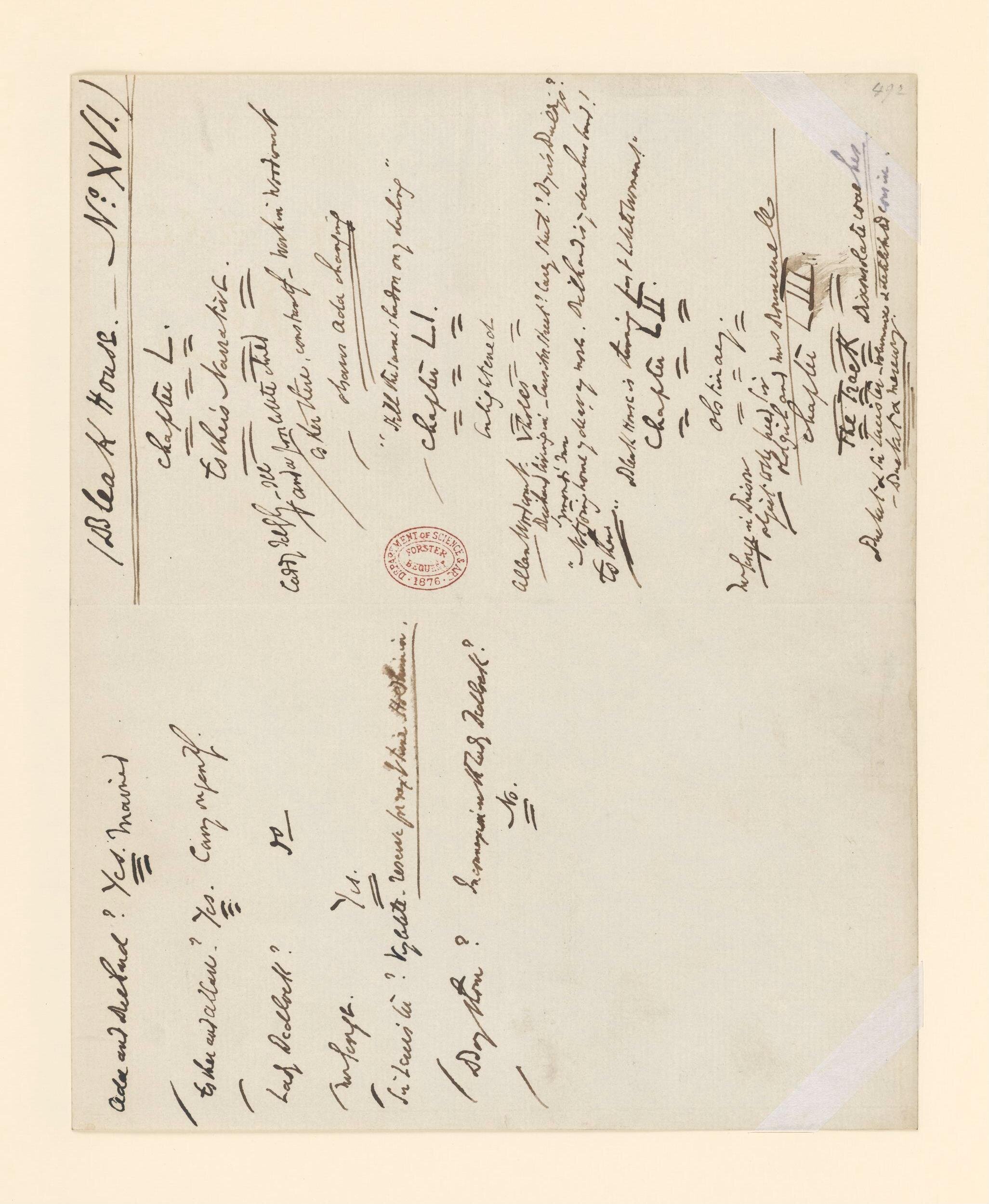 Original manuscript of Bleak House and the East Wind, by Charles Dickens, vol. 7