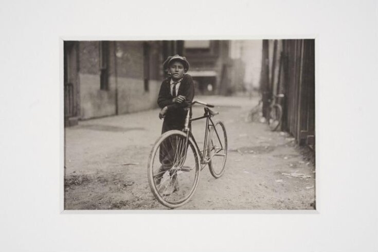 Messenger boy with bicycle, Texas top image