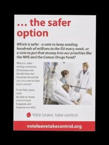 Vote Leave 'Help protect your local hospital' Six page leaflet thumbnail 1