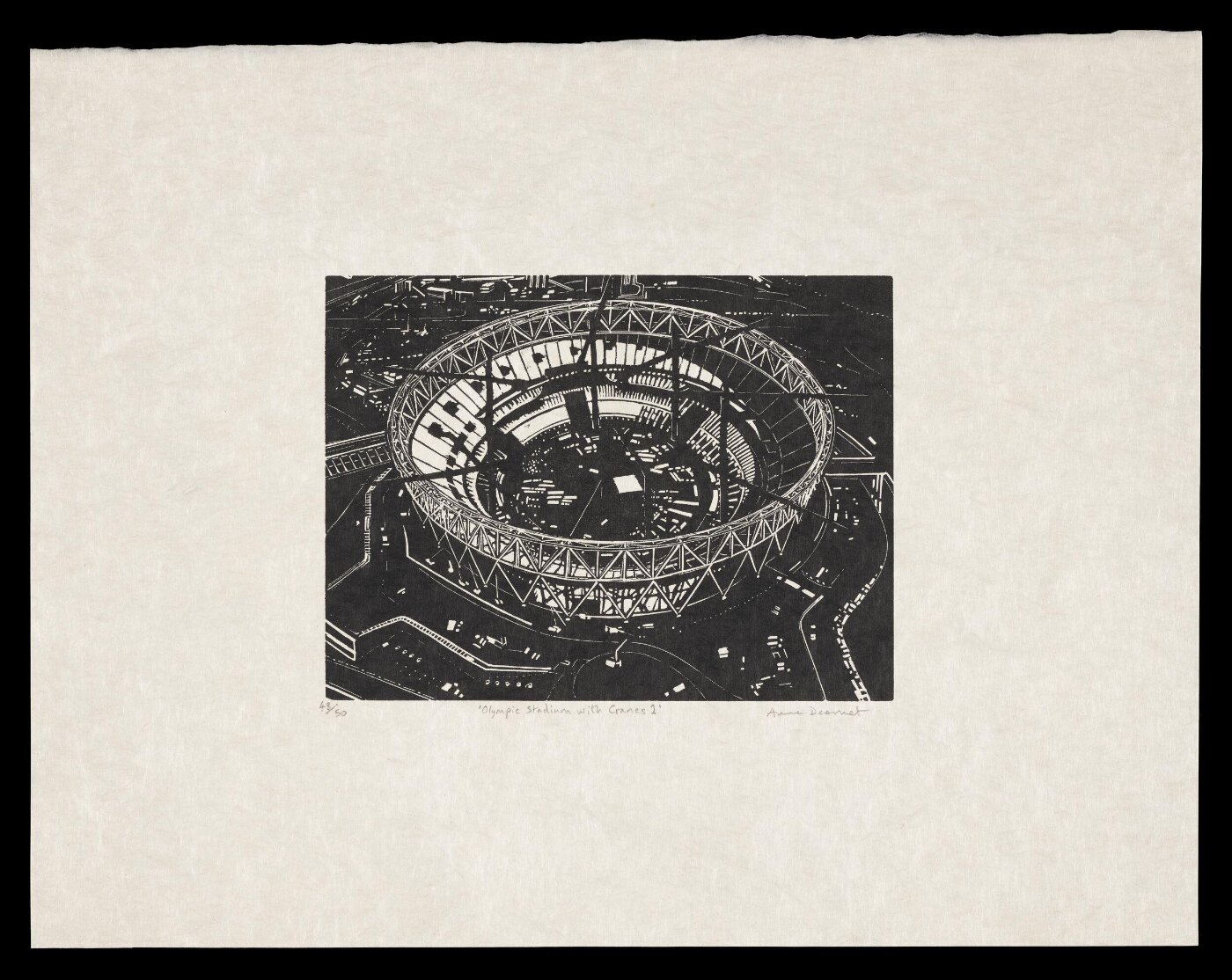Anne Desmet, Olympic Stadium with Cranes 1