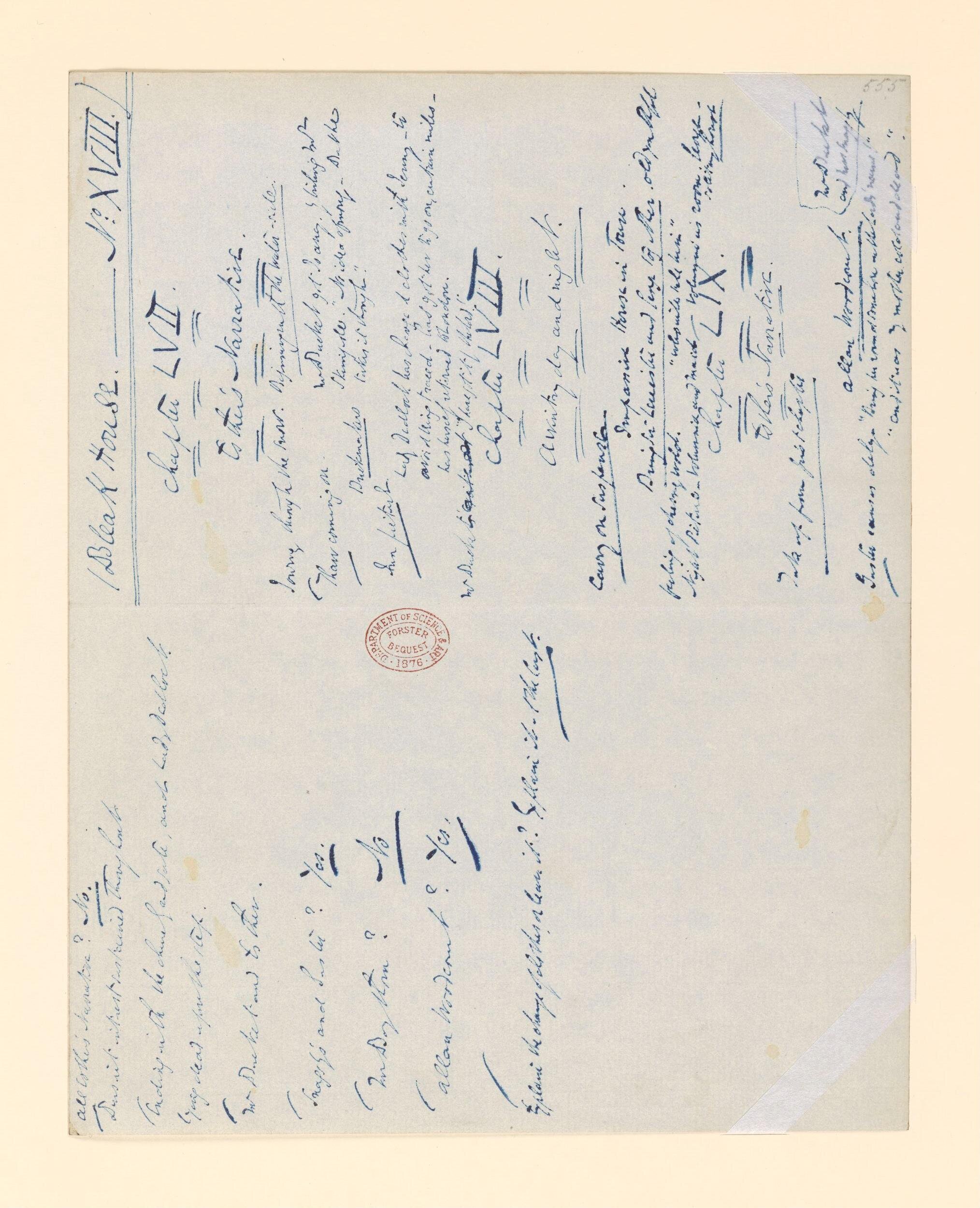 Original manuscript of Bleak House and the East Wind, by Charles Dickens, vol. 8