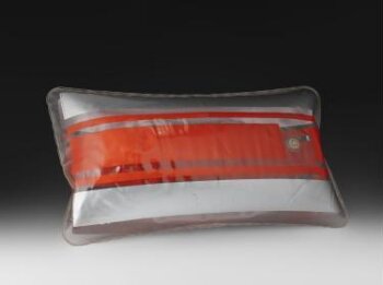 Orange and silver striped inflatable PVC pillow