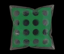 Green inflatable PVC pillow with circles thumbnail 1