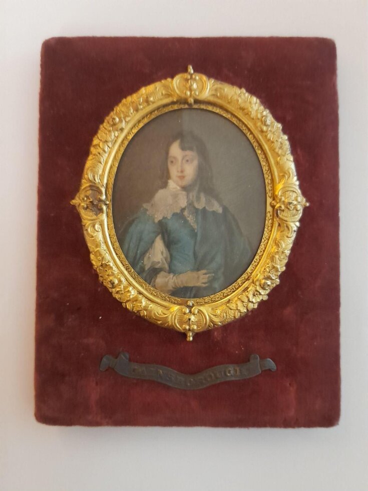 Portrait miniature of a boy dressed in blue top image