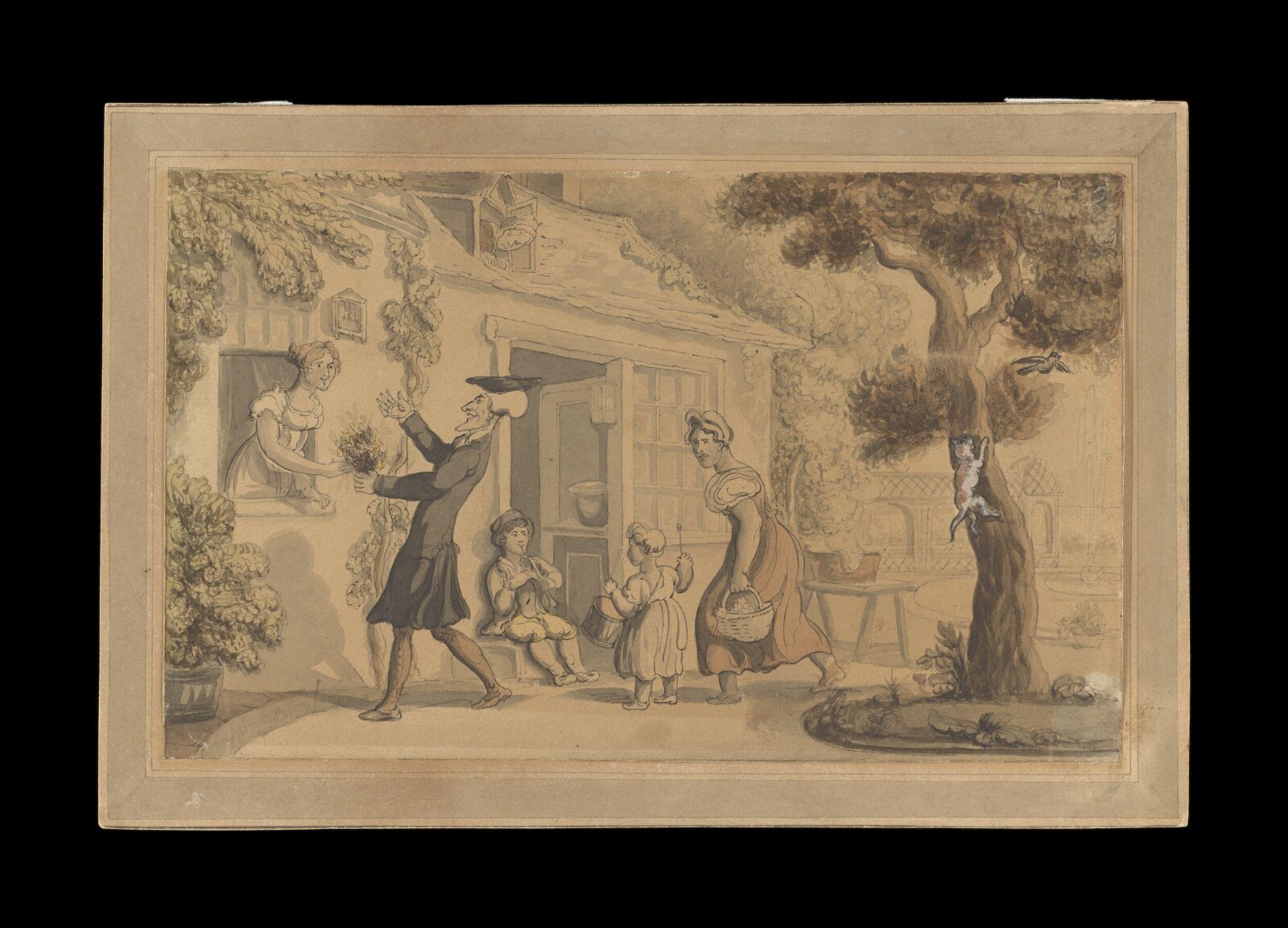 Dr Syntax Presenting a Floral Offering, Thomas Rowlandson, c. 1820