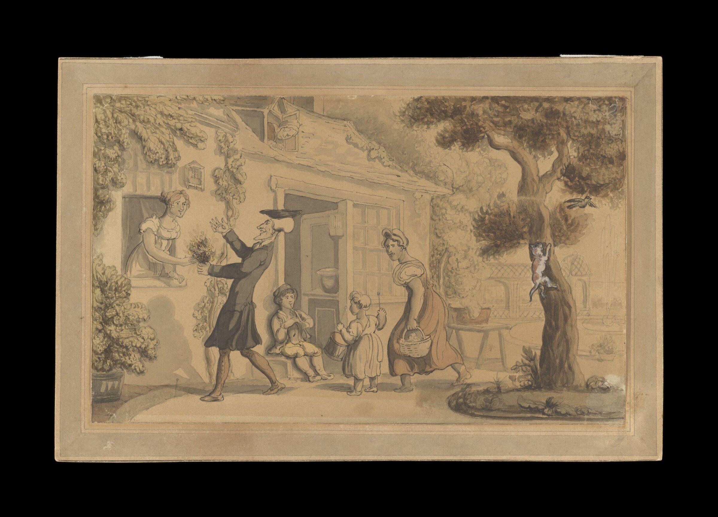 Dr Syntax Presenting a Floral Offering, Thomas Rowlandson, c. 1820