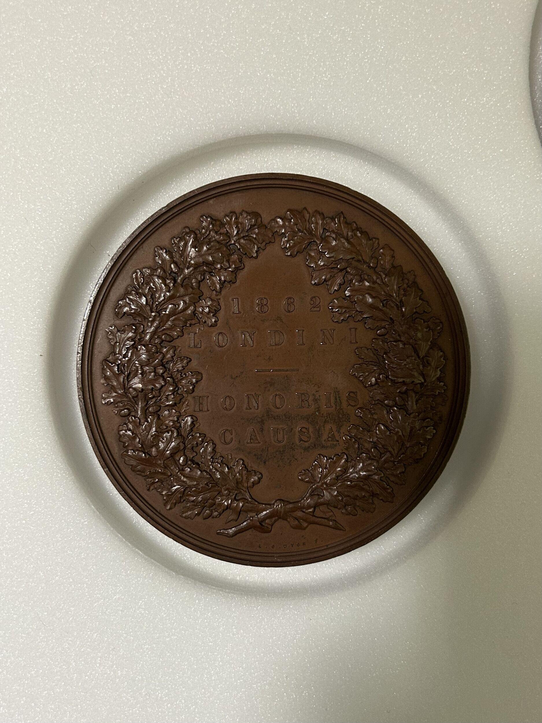 Prize medal 1862 London International Exhibition