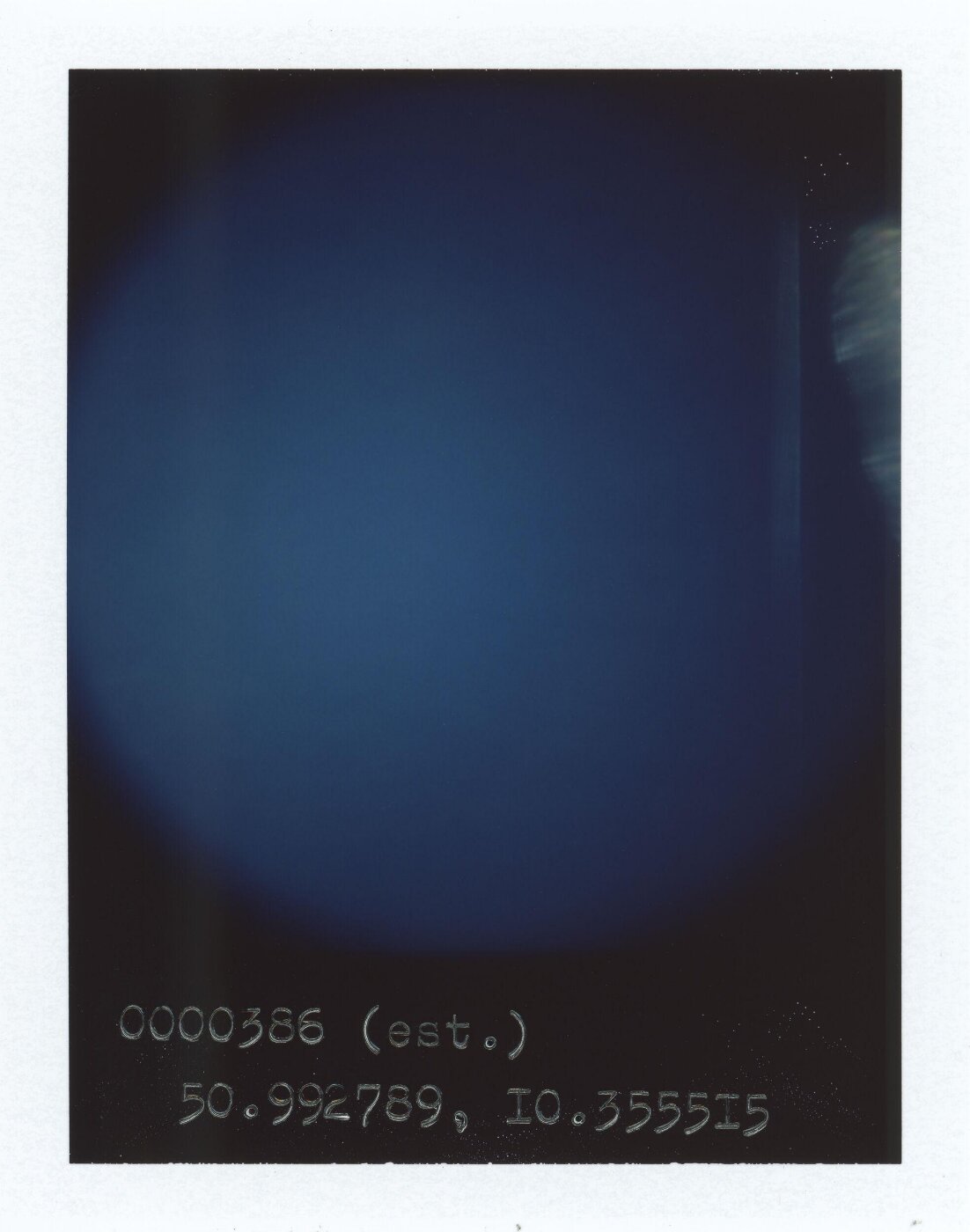 Anton Kusters, Eisenach (“Emma”, “Em”) , 0000386 (est.) , 50.992879, 10.355515 , EX