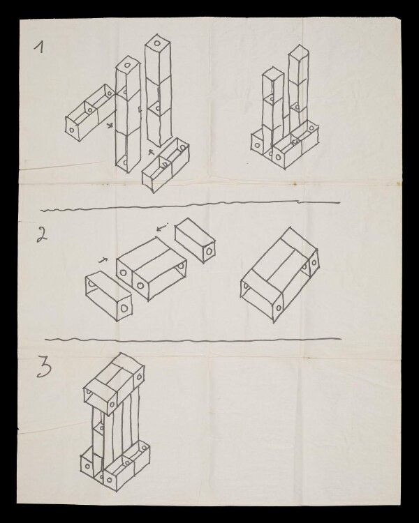 U Build Box Concept design refinement of U-Build Box configuration, ink on paper ...