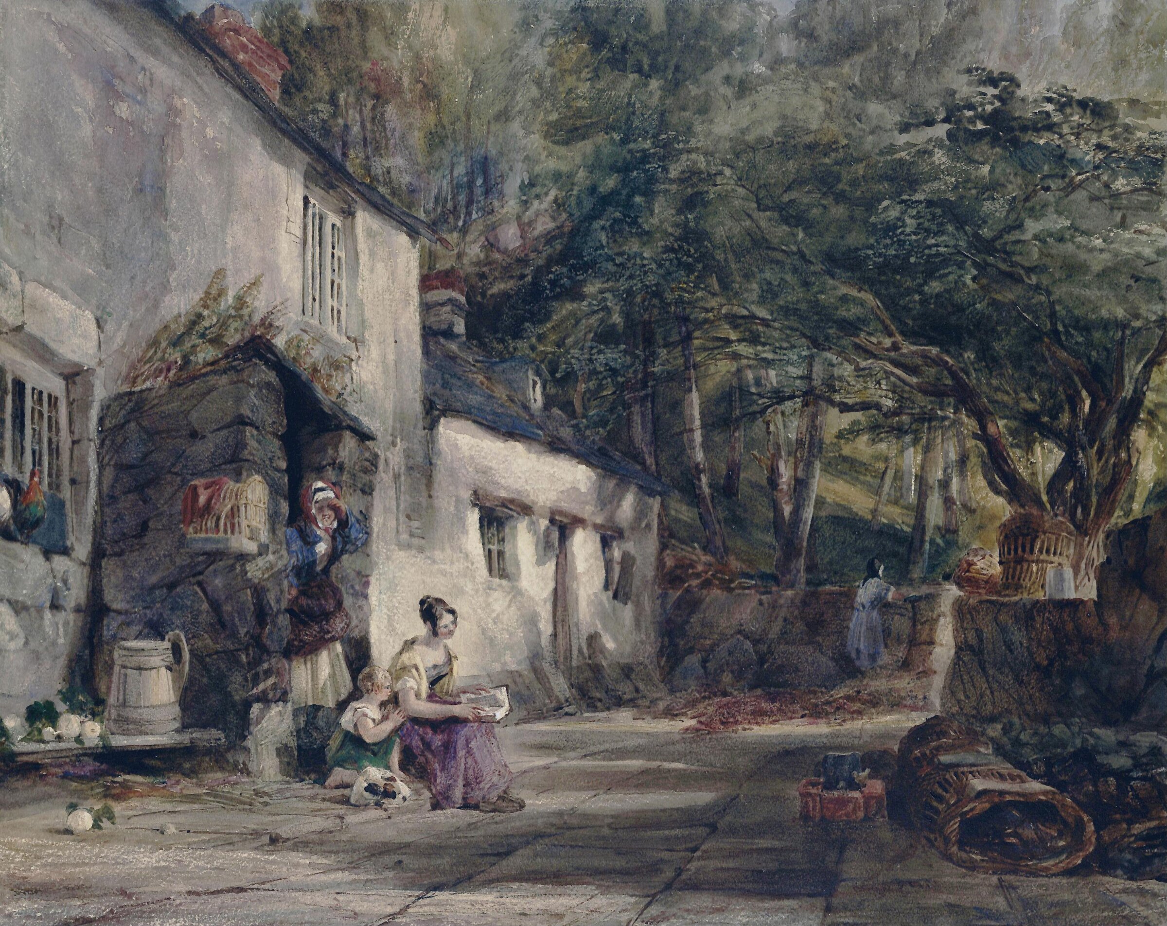 A Cottage in North Wales, with Figures, Samuel Austin, c. 1815-1834