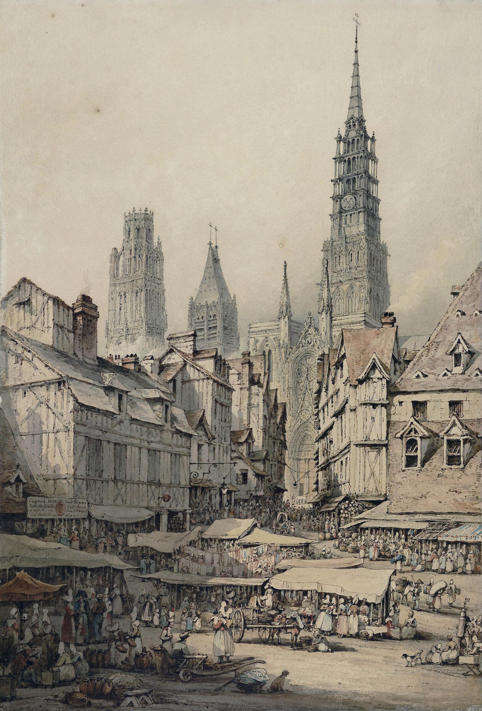 The Market Place at Rouen, 1821