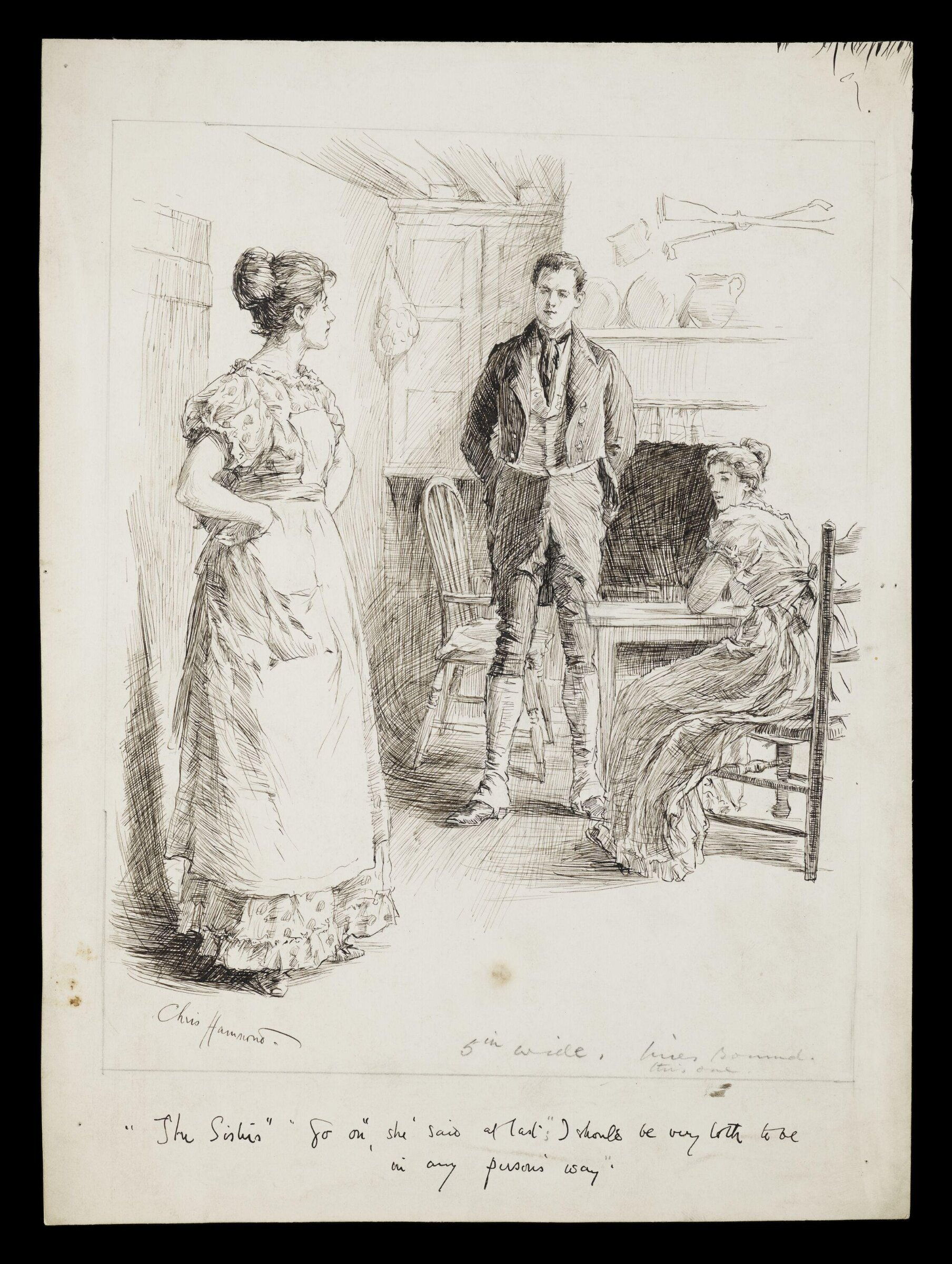 Original drawing for illustration to 'The Sisters', published in the English Illustrated Magazine, hammond, 1895