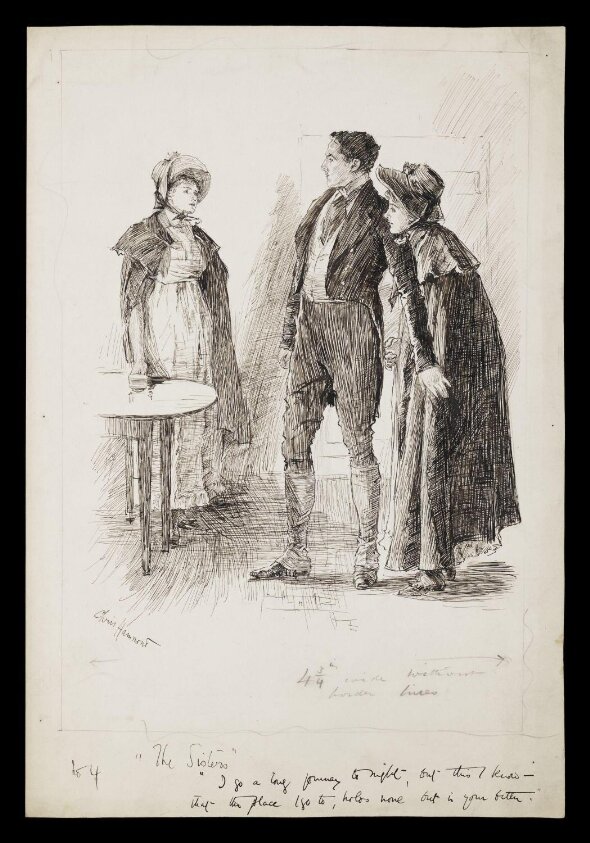 Original drawing for illustration to 'The Sisters', published in the English Illustrated Magazine