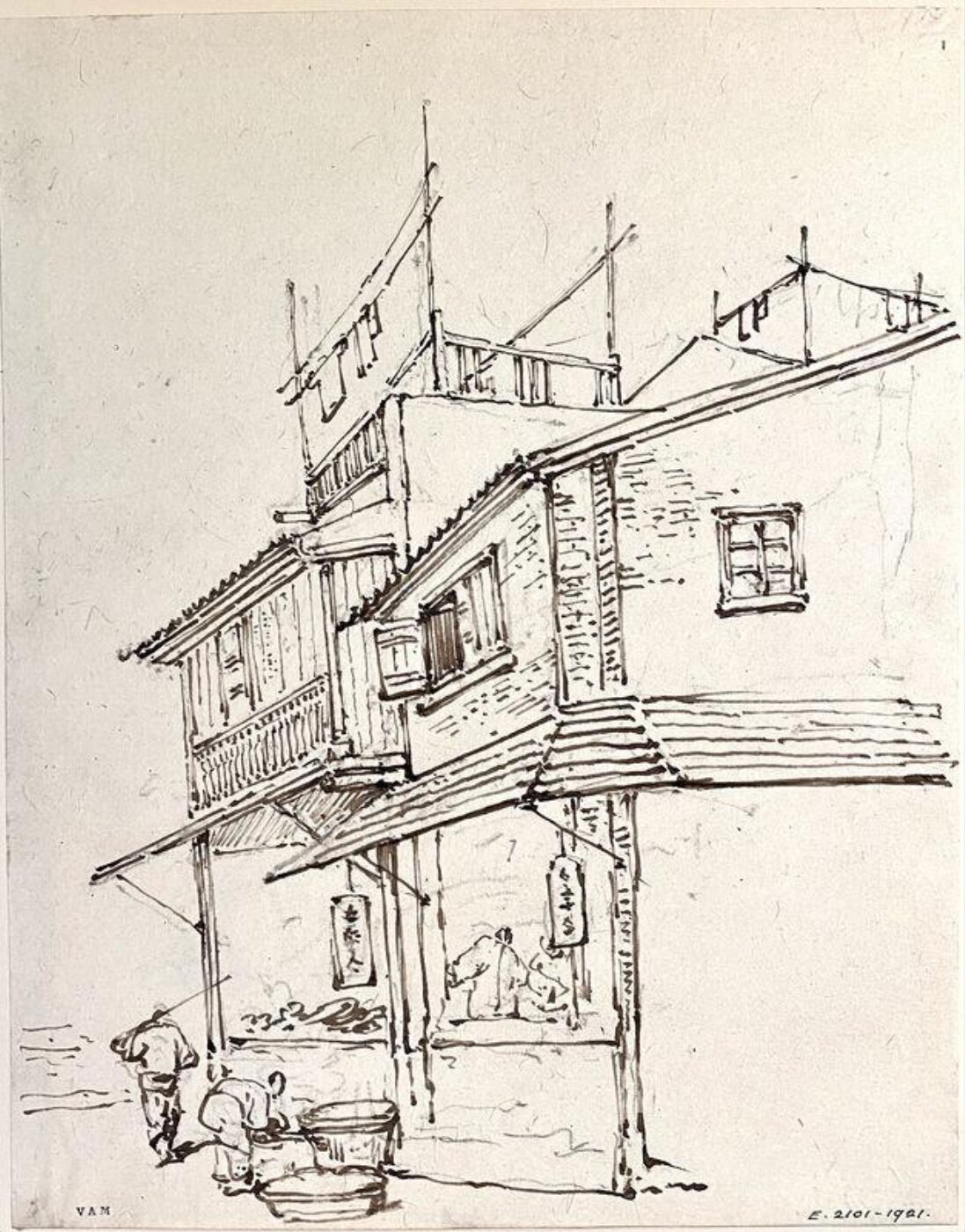 George Chinnery, Chinese shops and figures, Macau