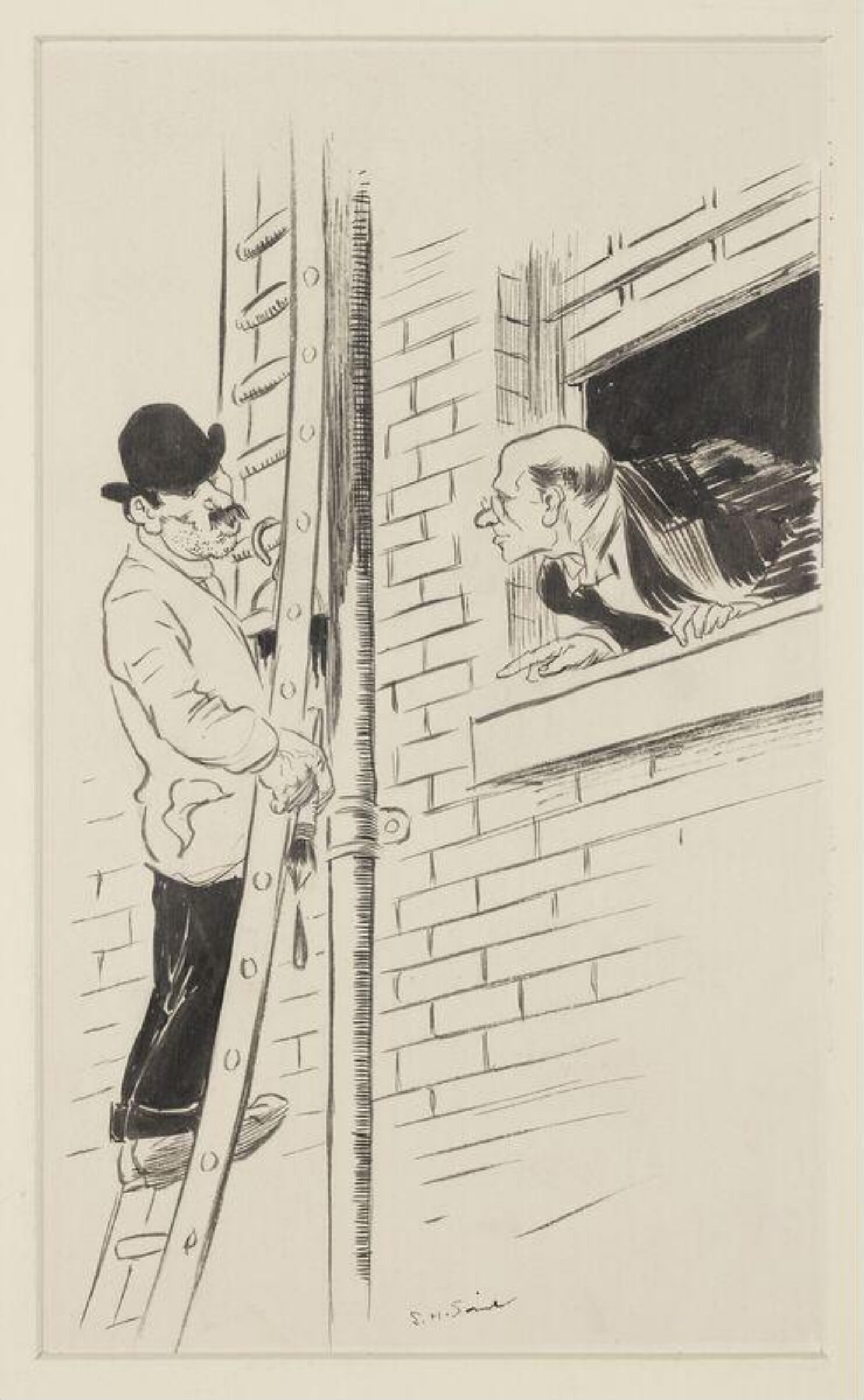 Don't you think you would get on better with the whistling if you laid down your tools for a bit?, Sime, late 19th century to early 20th century