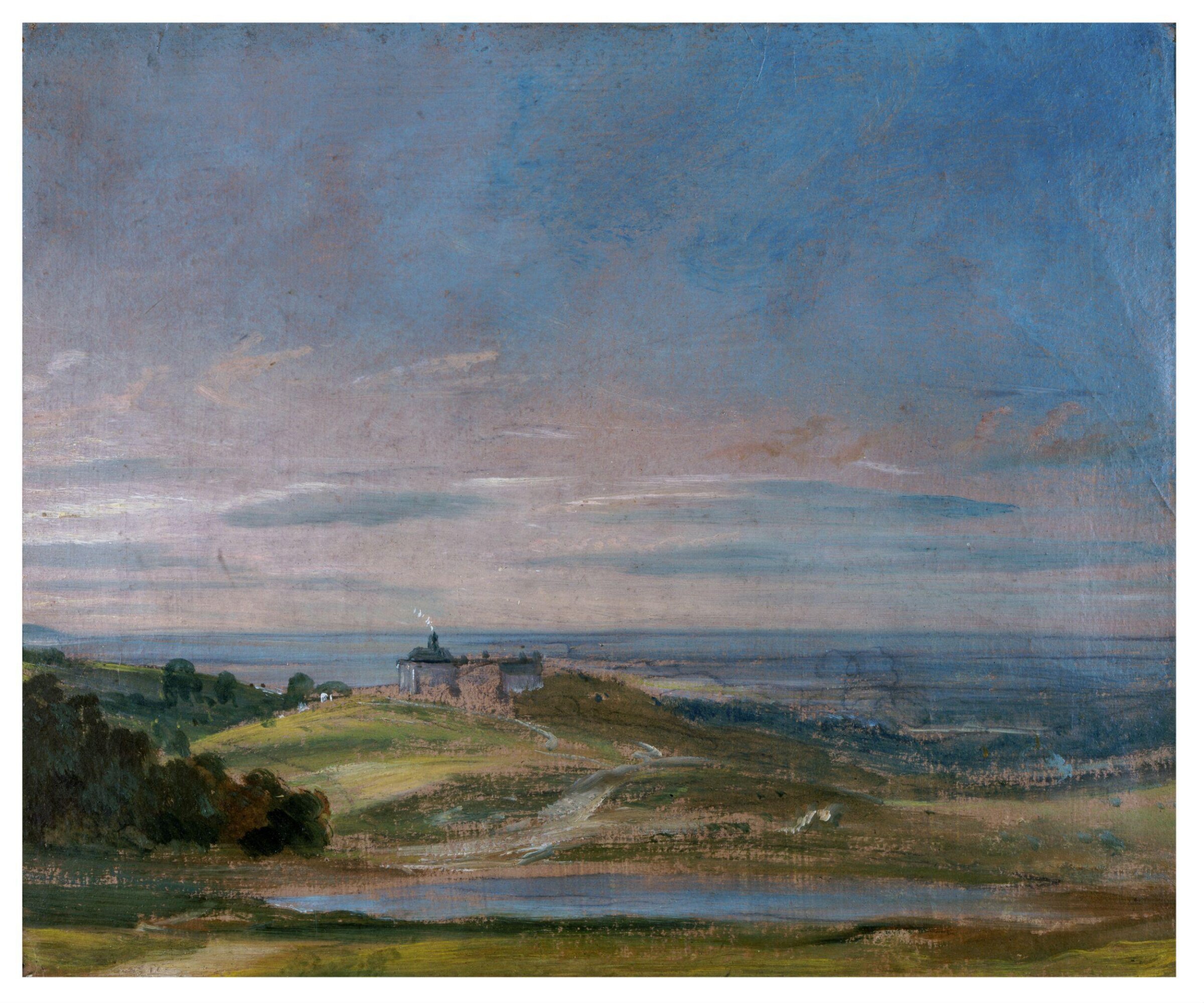 Buildings on rising ground near Hampstead, John Constable, 13 October 1821