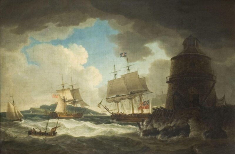 The Lighthouse in the Bay of Dublin, with His Majesty's Yacht 'Dorset'