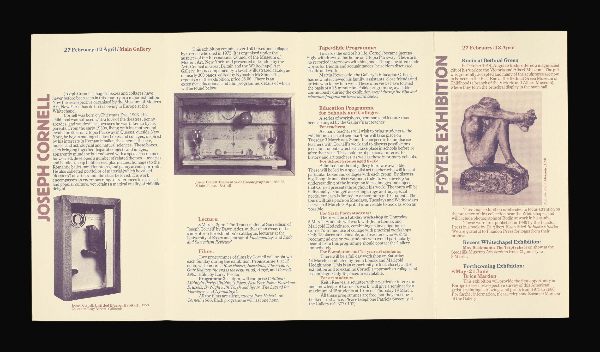 The Whitechapel Art Gallery February-April 1981