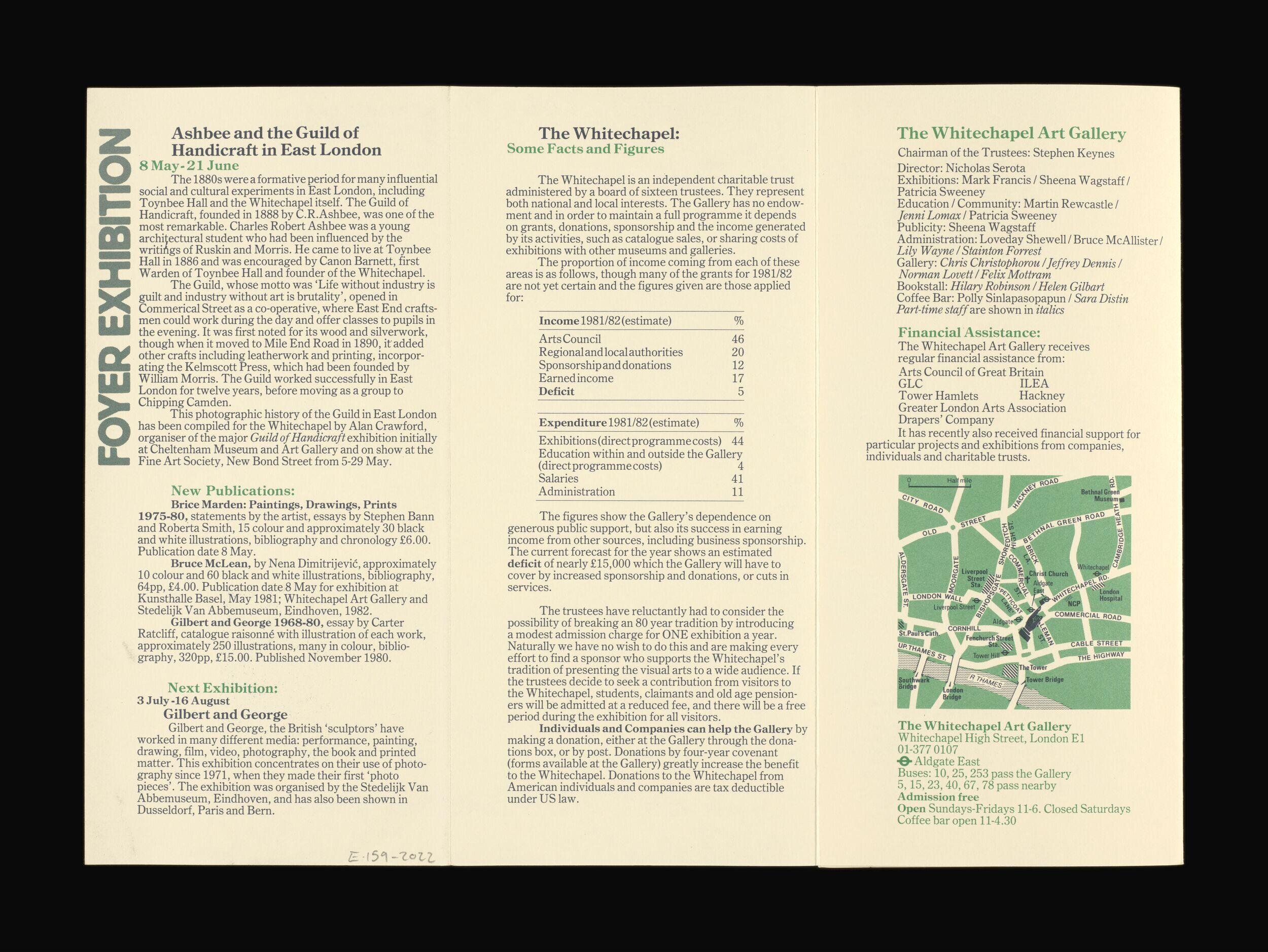 The Whitechapel Art Gallery May-June 1981