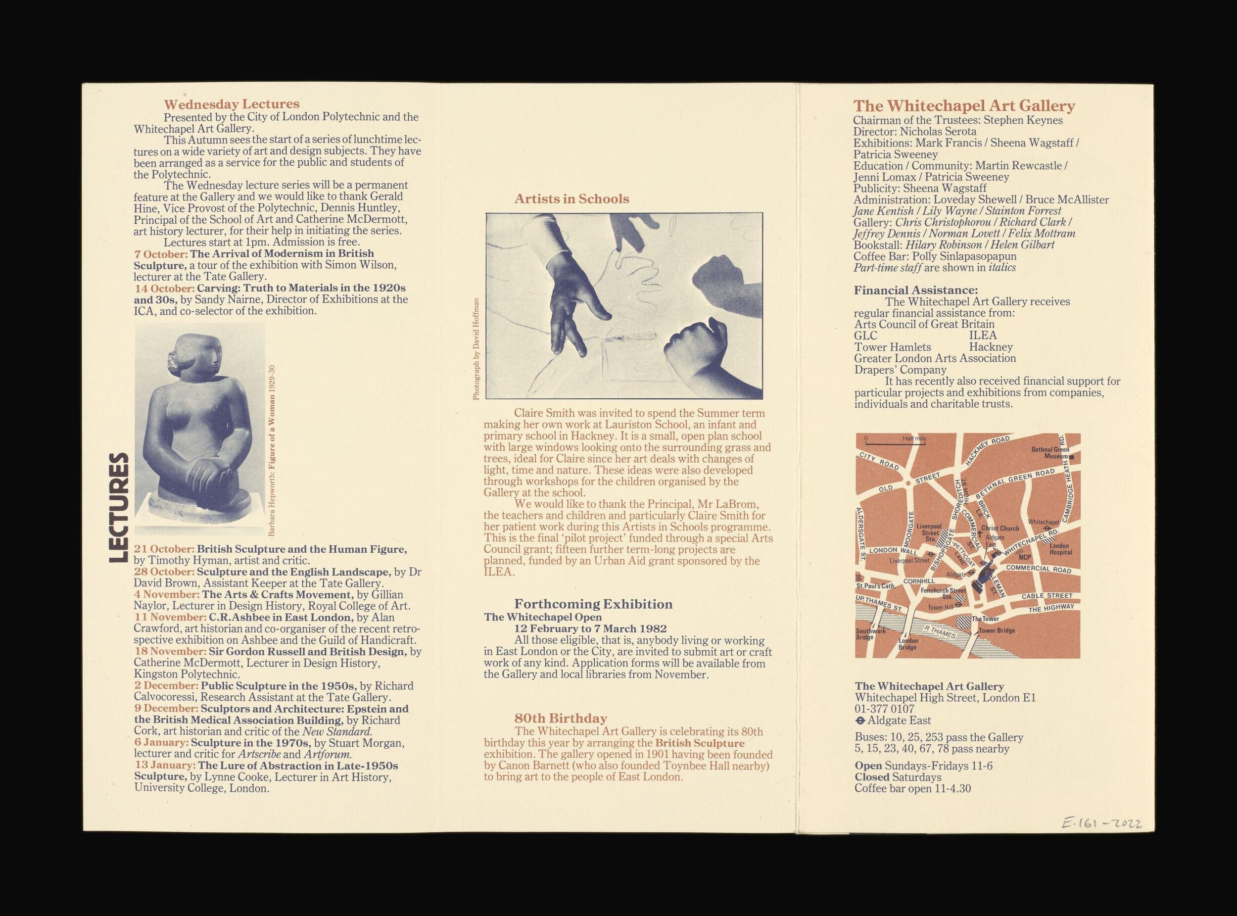 At the Whitechapel Art Gallery September-November 1981