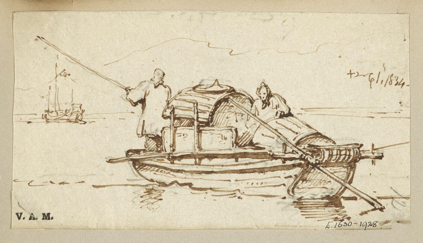 George Chinnery, A Tanka boat with two boatwomen
