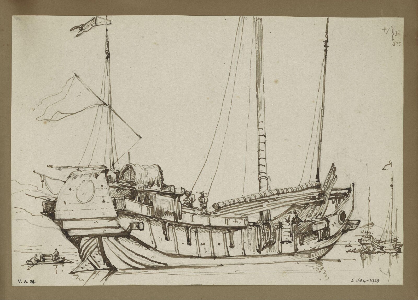 A Chinese junk, Macau, George Chinnery, 30/09/1835