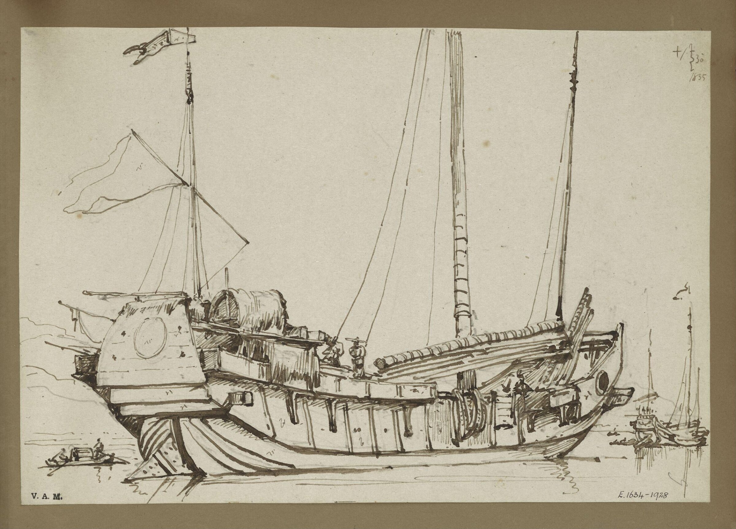A Chinese junk, Macau, George Chinnery, 30/09/1835
