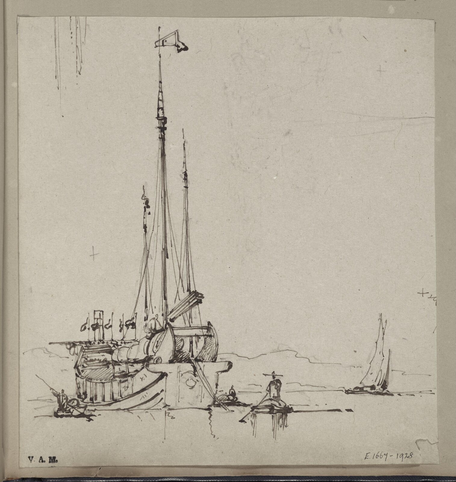 A junk with smaller craft, George Chinnery, 29/09/1825 - 30/05/1852