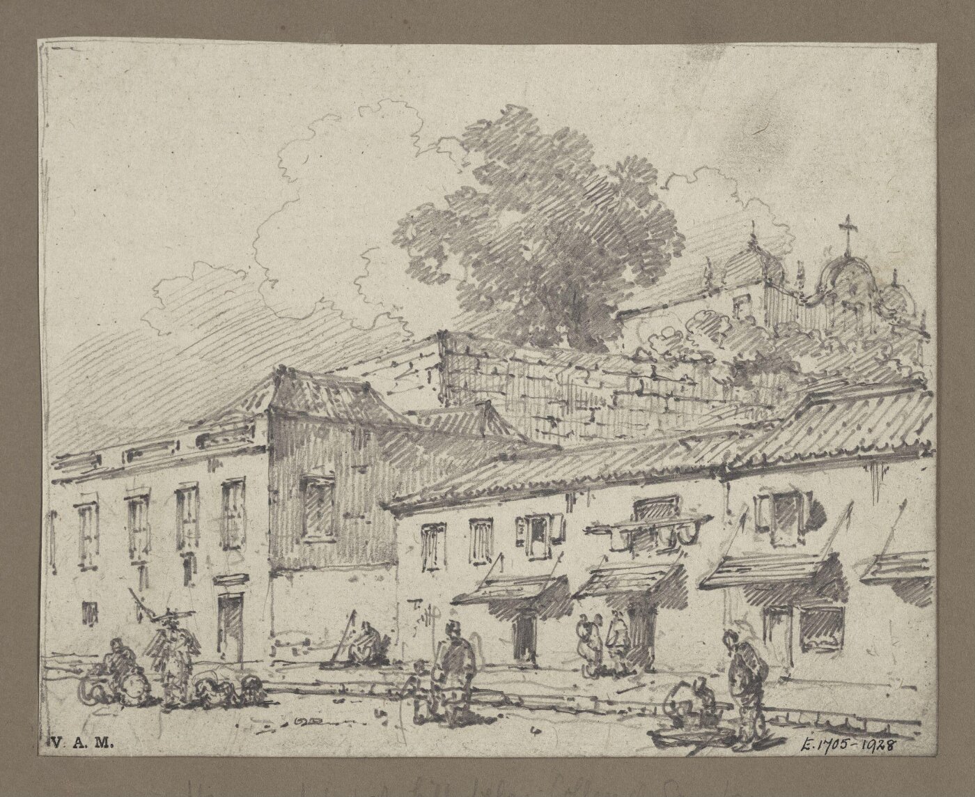 George Chinnery, Houses below the church and college of S. José, Macau