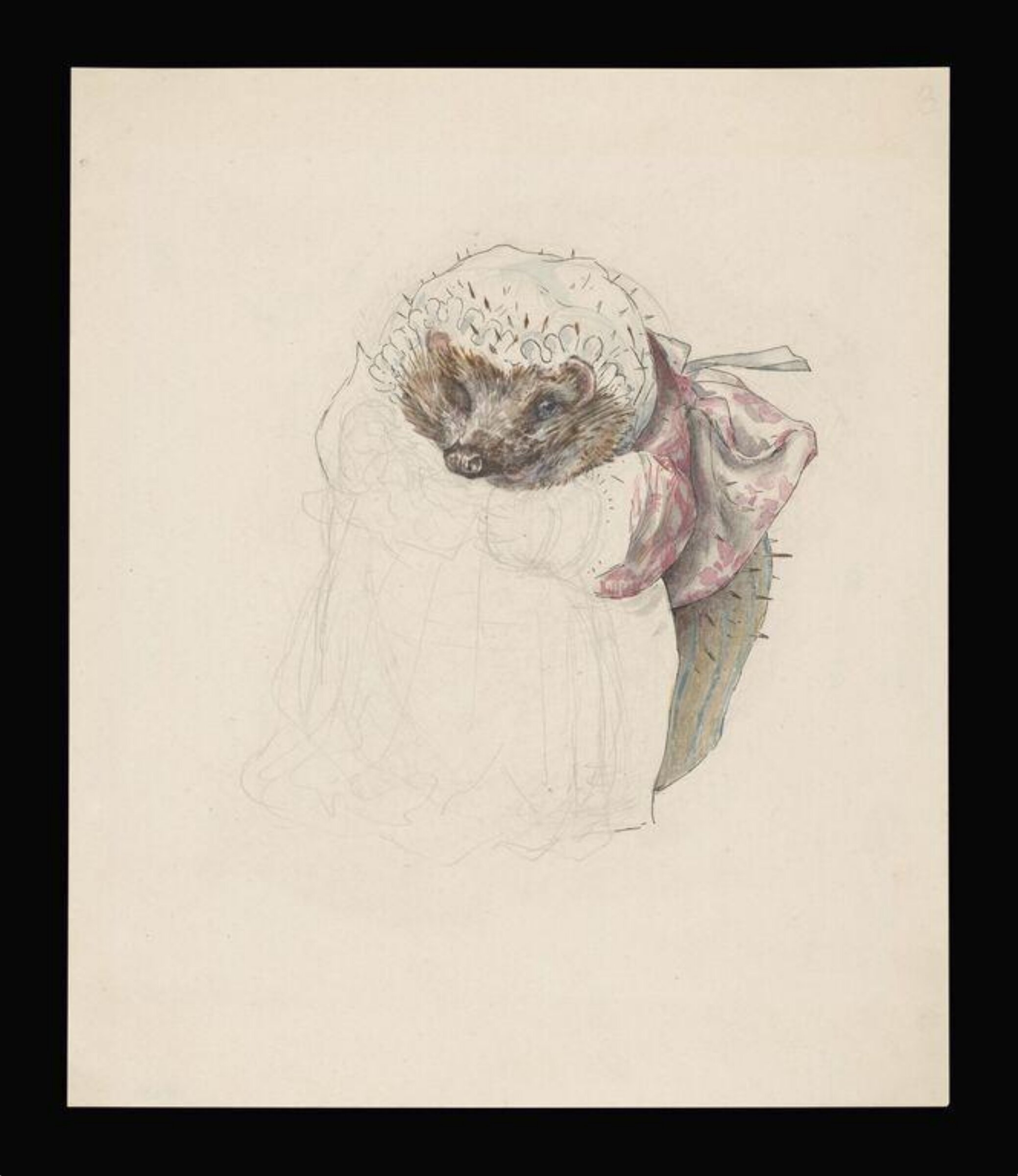 Unfinished sketch of Mrs Tiggy-winkle, Beatrix Potter, ca. 1905
