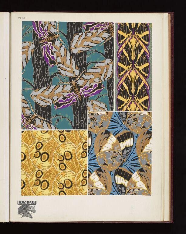 Papillons : vingt planches en phototypie coloriées au patron donnant 81 papillons et 16 compositions décoratives