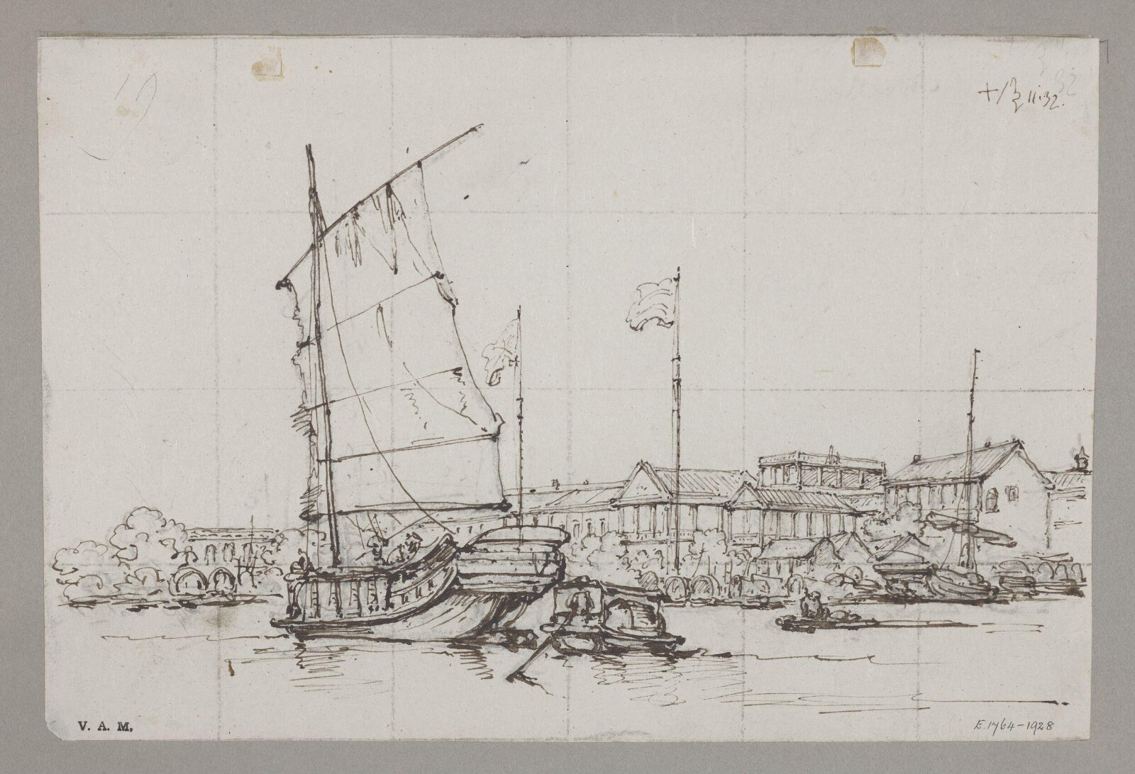 Chinese shipping, George Chinnery, 11/09/1832