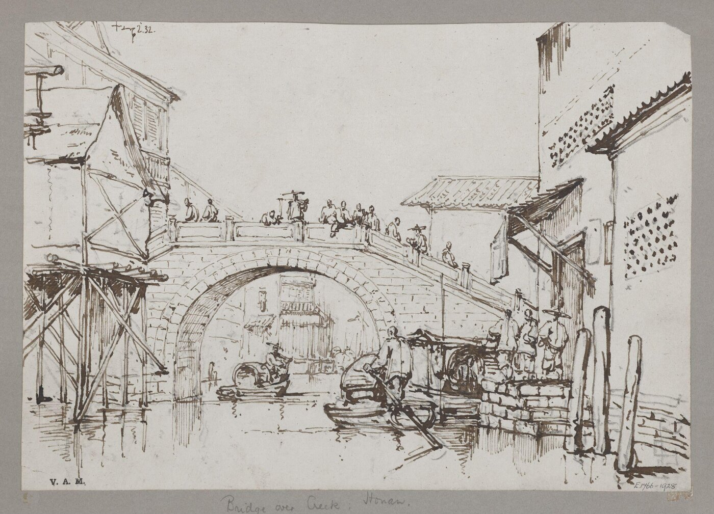 George Chinnery, Bridge at Honan opposite to Canton