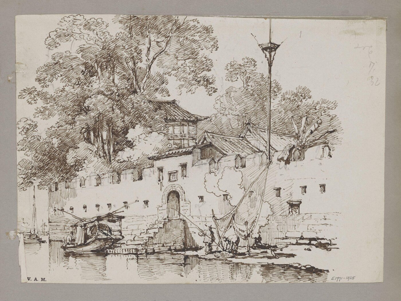 George Chinnery, Part of the Dutch Folly, near Canton