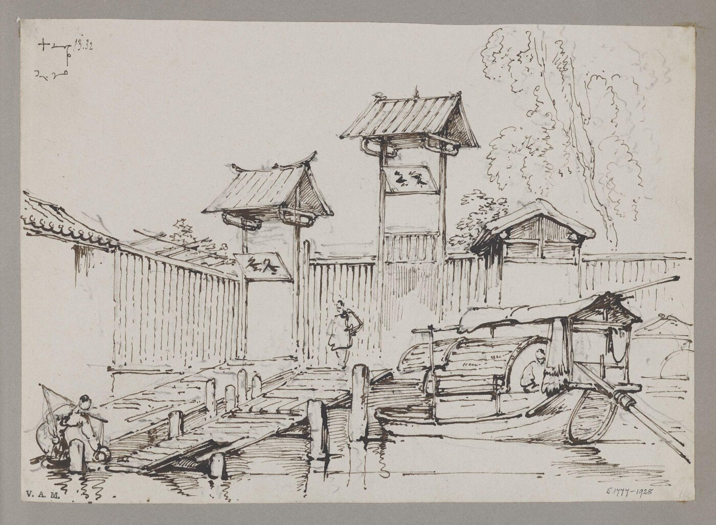 George Chinnery, Gateways on the riverside, Canton