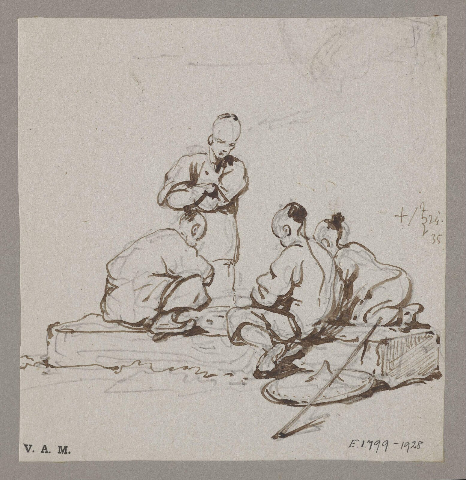 Four Chinese figures, George Chinnery, 24/09/1835