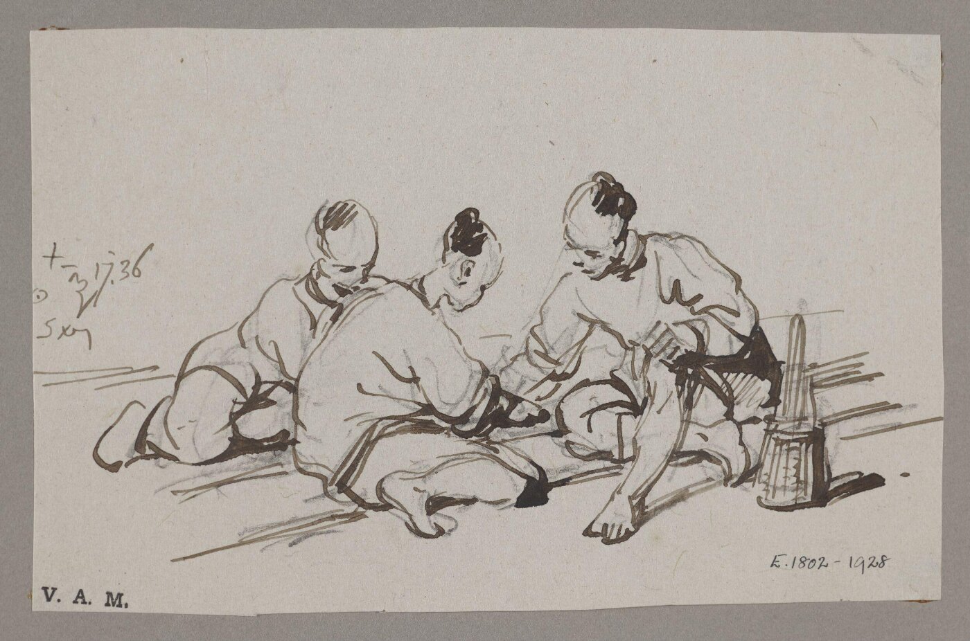 George Chinnery, Three Chinese figures