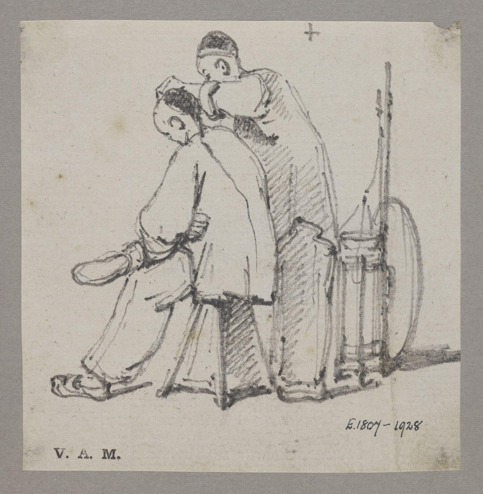 A barber with a seated customer, George Chinnery, 29/09/1825 - 30/05/1852