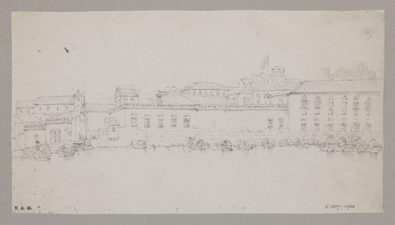 Buildings flanking the Inner Harbour, Macau, 19th century